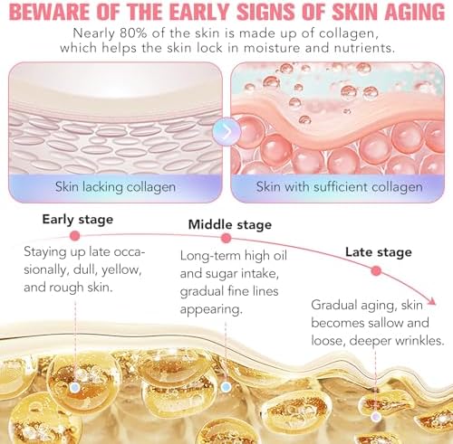 Collagen Night Wrapping Mask, Maschera al Collagene Viso Coreana Maschera Viso Peel Off per Migliorare L'elasticità Della Pelle, Idratare, Levigare eRassodare Durante la Notte