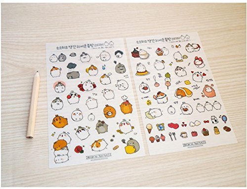 Oisee 6 Sheets Cute Bunny Rabbit Character Sticker for Scrapbook Calendars Arts Kids DIY Crafts Album Gift Boxes