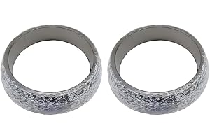 Bittwee 2PCS 54mm Car Exhaust Manifold Gasket, Automotive Replacement Exhaust Flange Gasket Seal Muffler Ring, Graphite Construction Exhaust Donut Muffler Gasket, Universal for SUV Truck RV
