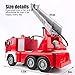 Gizmovine Fire Trucks Toys 1:12 Scale Rescue Fire Trucks with Water Pump, Fire Truck with Lights and Sirens and Extending Rotating Ladder Firefighter Toy Truck Cars for Kids Toddler