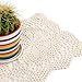 yazi Placemats for Dining Table Handmade Cotton Placemats Doily Crochet Lace Table Doilies Square Coasters Beige 10inches by 16inches
