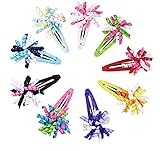Hipgirl Girls Hair Bow Snap Clips, Barrettes (9pc 1.75