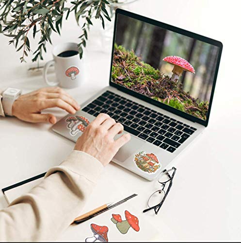 50pcs Mushroom Stickers for Water Bottles, Vinyl Waterproof Stickers Decals for Laptop Scrapbook, Vinyl Stickers for Adults, Kids, Tenns