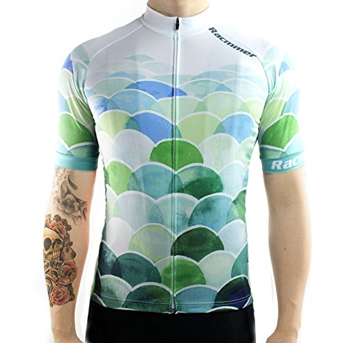 Racmmer Mens Breathable Short Sleeve Cycling Jersey Ultra-Light Cycling Clothing