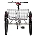 VANELL Adult Mountain Tricycle 20/24/26 in 7/1 Speed Three Wheel Cruiser Trike Bike with Front Suspension Fork Front Disc Brake MTB Tire Bicycle (White -Red+Blue, 24″&1speed)thumb 2
