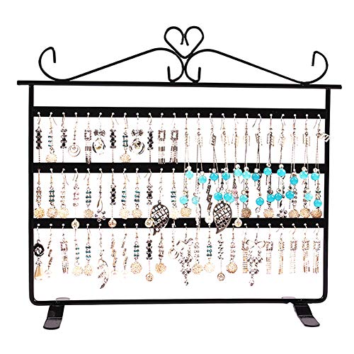 TMISHION 72 Hole Jewelry Hanger Display Stand for Earrings Necklace Bracelet Ring Watch(Black)