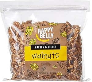 Image of Amazon Brand - Happy Belly California Walnuts, Halves and Pieces, 40 Ounce