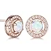 GULICX Halo Stud Earrings Round CZ Cubic Zirconia for women Silver/Gold Plated/Rose Gold Plated
