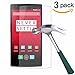 TANTEK [3-Pack Screen Protector for OnePlus One [2014 Model],Tempered Glass Film,Ultra Clear,Anti Scratch,Bubble Free,Case Friendly