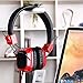 On Ear Headphones, Jelly Comb Wired Stereo Lightweight Foldable Headphones Headband Headsets with Microphone 3.5mm for Cellphones Smartphones Iphone Laptop Computer Mp3/4 Earphones (Black and Red)