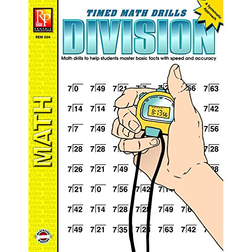 Remedia Publications REM504 Division Timed Math Drills Book, 0.1