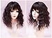 Yanamy Hair Topper Hairpieces with Bangs for Women, Clip on Curly Wavy Synthetic Top Wiglet Hairpieces for Thinning Hair (17
