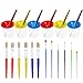 PAXCOO 6 Pcs No Spill Paint Cups with Lids and 12 Pcs Painting Brushes Set