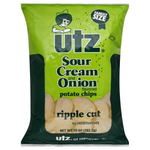 UTZ Potato Chips Family Size Bags 9.5 Oz. Case of 12 (Sour Cream