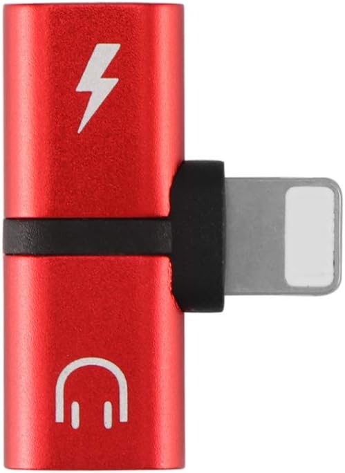 DEBEME Mini Charger Splitter Headphone Red Adapter Earphone Converter Audio Jack Converter Headphone Headset Conversion Plug Handfree Phone Call