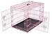 Internet's Best Wire Dog Crate for Dogs - Double Door Metal Steel Crate, Indoor Folding & Collapsible Cage, Secure & Durable, Portable Travel Kennel, Ideal for Home Use - Pink, 36 Inches