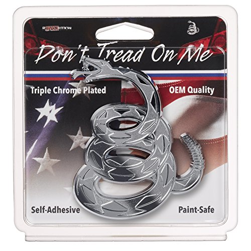 Gadsden Don't Tread On Me Rattlesnake Chrome Plated Car Emblem With