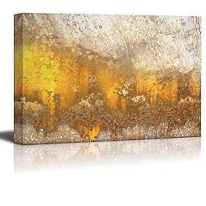 Abstract Yellow Rusty Iron Slate Wall Decor