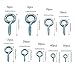 ECKJ Screw Eyes Zinc Plated Metal Eye Shape Screw Self Tapping Screws Includes 9 Sizes 191 Pieces