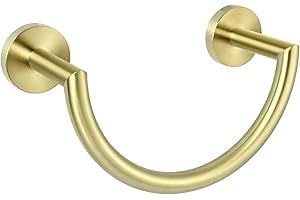 HouseAid Stainless Steel Towel Ring for Bathroom, Hand Towel Holder, Modern Semi-Circular Hand Towel Rack, Wall Mounted, Brushed Gold