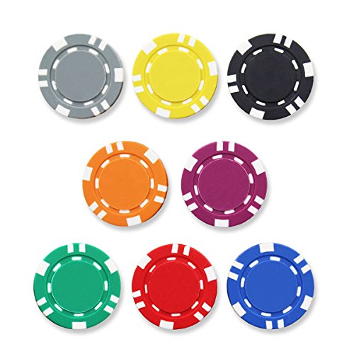 POKER CHIPS Magnetic Wine Glass Charms (Set of 8) by Claim Your Glass - Premium Drink Markers for Wine, Champagne, Beer, Cocktail Glasses - Includes Storage Case + Spare Magnet