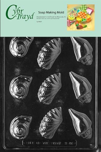Cybrtrayd Shell Assortment Nautical Soap Mold with Exclusive Cybrtrayd Copyrighted Soap Molding Instructions