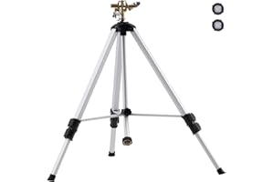 VEVOR Impact Sprinkler on Tripod Base, Heavy Duty Tripod Sprinklers with Brass Head & 3/4" Connector, 360 Degree Large Area C