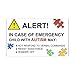 CafePress - Autism Emergency Warning Sticker for Car - Rectangle Bumper Sticker Car Decal