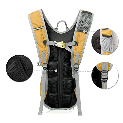 Boruizhen 12L Waterproof Bicycle Backpack Multi-Function Cycling Backpack with Hidden Helmet Cover Bag Lightweight Daypack (Yellow) - Thumbnail 3