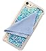iPod touch 6th 5th Generation Case Quicksand Liquid Twinkle Diamond Design, Touch6 Touch5 Case Waterfall Floating , Adorable Flowing Moving Glitter Hard PC Case For iPod 5 and iPod 6 Blue Diamond
