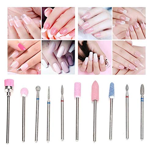 Nail Drill Bit Set, 10pcs Grinding Head Nail Art Tools, for Electric Manicure Pedicure Machine(2)