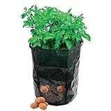 Amgate 2-pack Garden Potato Grow Bag Vegetables Planter Tub with Access Flap for Harvesting ~ Eco-friendly Waterproof Pe (2)
