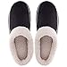 VONMAY Men's Slippers Fuzzy House Shoes Memory Foam Slip On Clog Plush Wool Fleece Indoor Outdoor Size 13-14 Black/Grey