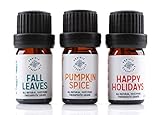 Prairie Essentials Holiday Essential Oil Blends 3-pack (Pumpkin Spice, Fall Leaves, Happy Holidays), 100% Pure, Undiluted, Therapeutic Grade