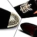 Men Genuine Leather Mens Metallic Textured Slip-on Glitter Loafers Shoes, Black/01, 9.5 US