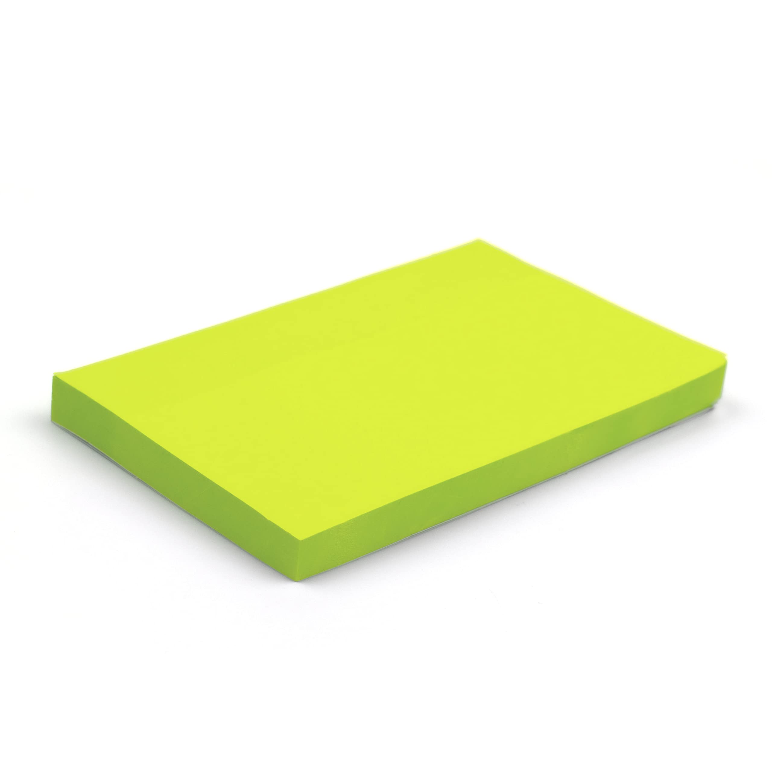 Evergreen Goods™ 3 Pads x Neon Green Coloured Sticky Post Notes | Removable Self-Adhesive | 100 Sheets per pad - 76 x 127 mm (3" x 5") | Reminders, to-Do, Memo