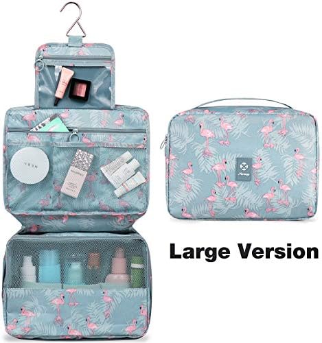 Large Hanging Travel Toiletry Bag Cosmetic Makeup Organizer for Women and Girls Waterproof (A-Flamingo Large) 2 Large Hanging Travel Toiletry Bag Cosmetic Makeup Organizer for Women and Girls Waterproof (A-Flamingo Large)