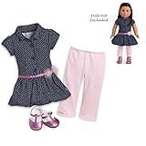American Girl Truly Me Dot Dress Outfit in Bag for 18