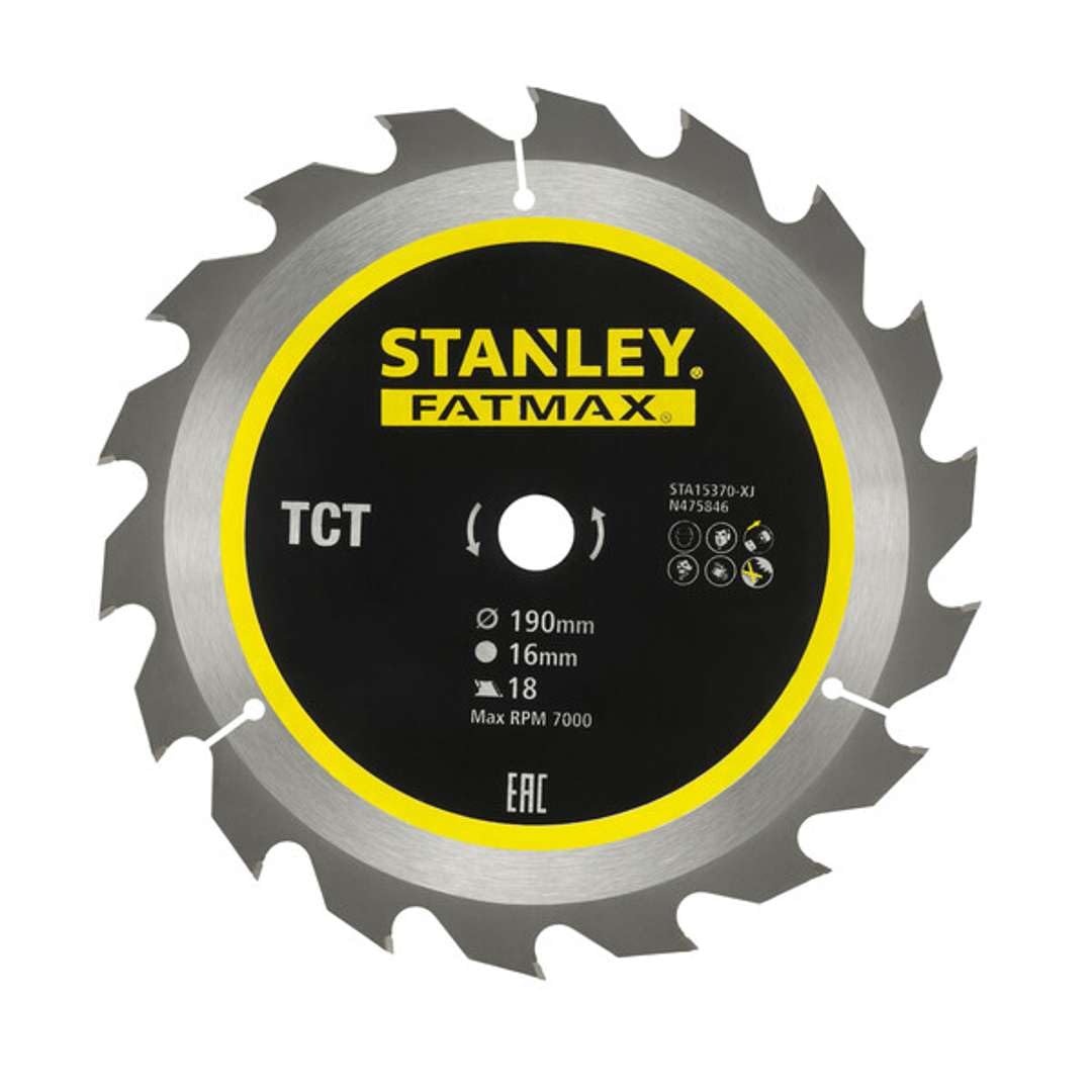 STANLEY STA15370-XJ Hoja TCT 19016x18 Teeth for DIYers & Professionals, Ideal for Repair, Installation and Workshop tasks, Single Unit