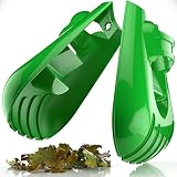 Sleek Garden Series Ergonomic Large Leaf Scoop Hand Claw Rakes -Fast Leaf, Shrub Debris and Yard Waste Removal Cultivator- Small Handheld Clam Rake/Tool- Mini Gardeners HandRake Picker Upper