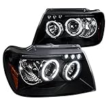 Spec-D Tuning 2LHP-GKEE99JM-TM Jeep Grand Cherokee Black Halo Led Projector Head Lights