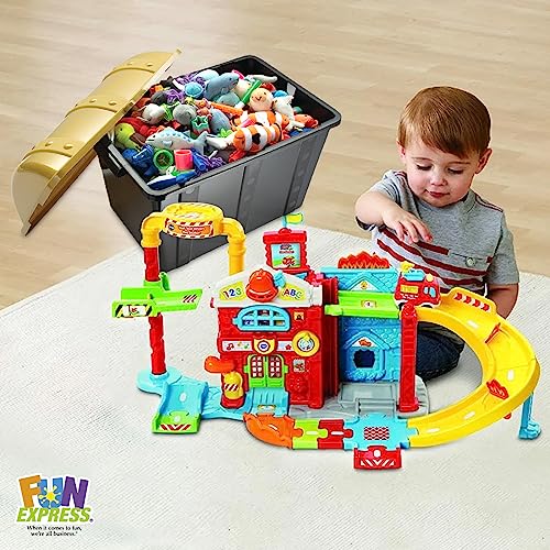 Fun Express Large Treasure Chest, 1 Black Treasure Chest with Gold Lid