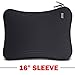BUILT Neoprene Sleeve for 16-inch Laptop, Black