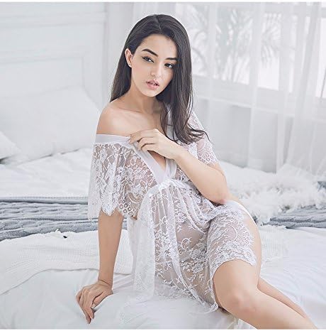 XiaoJieJie Sweet lingerie lace lure extremely seductive summer transparent female lace big code pajamas