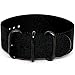 Da Luca Ballistic Nylon Military 1 Piece Watch Strap - Black (PVD Buckle) : 20mm