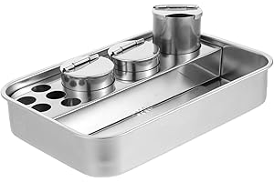 VALICLUD Stainless Steel Instrument Tray 9.44X6.29X1.96In Rectangular Disinfection Tray Multi-Use Treatment Plate for Hospita