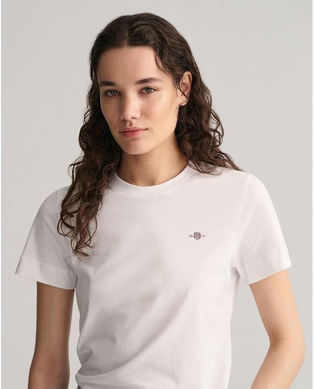 T-shirt feminina REG Shield SS, Branco, standard, Branco, XS