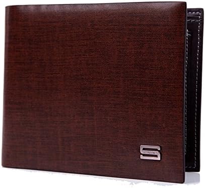 Genuine Cowhide Leather wallet Short Brown Bi-fold wallet Business/Casual for men