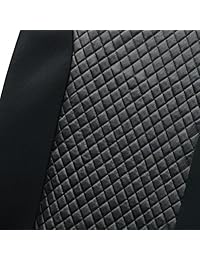 Fundas de asiento de cubo Aully Park, de cuero sintético, ajuste universal, negro, juego de 2, Juego de 2