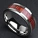 King Will NATURE 8mm Real Wood Tungsten Carbide Ring High Polished Wedding Band Comfort Fit(7.5)